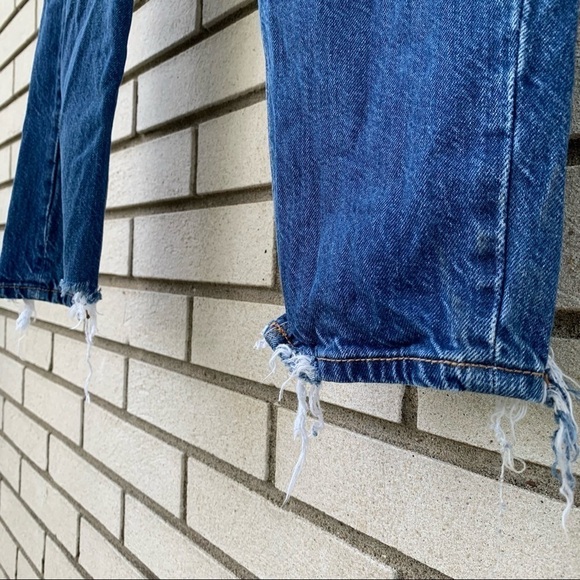 American Eagle 90s Boyfriend Distressed Ripped Destroyed Jeans Blue 00 Short - Picture 15 of 16